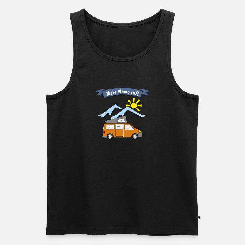 womo ruft campingbus - Männer Premium Bio Tank Top - Schwarz