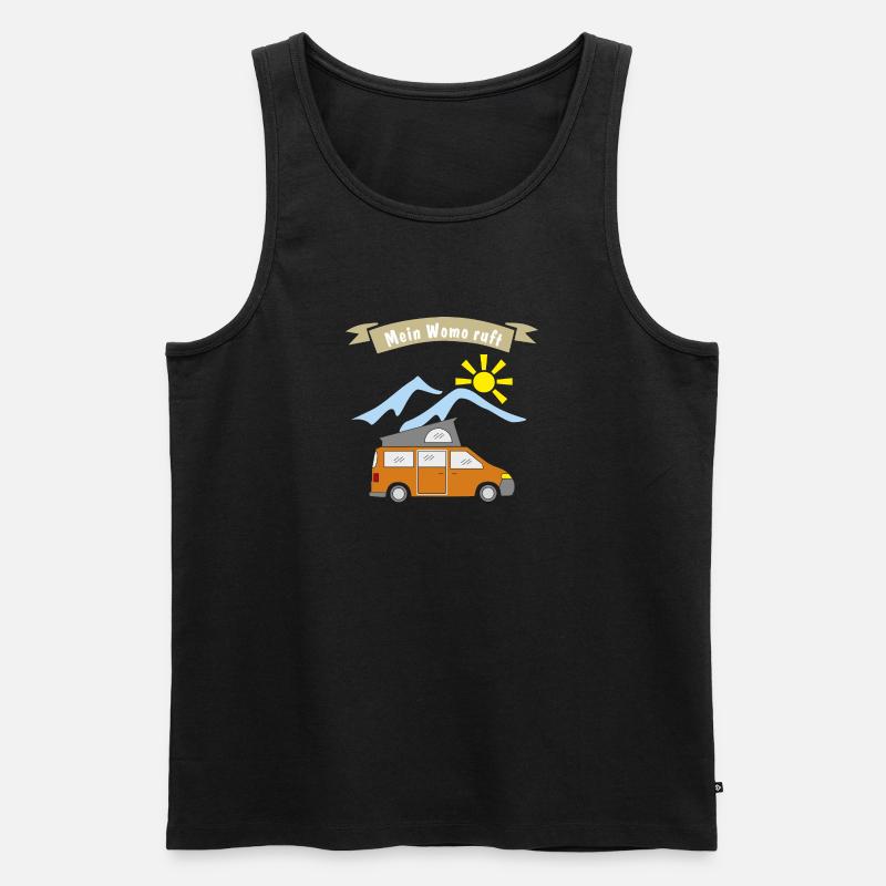 womo ruft - Männer Premium Bio Tank Top - Schwarz