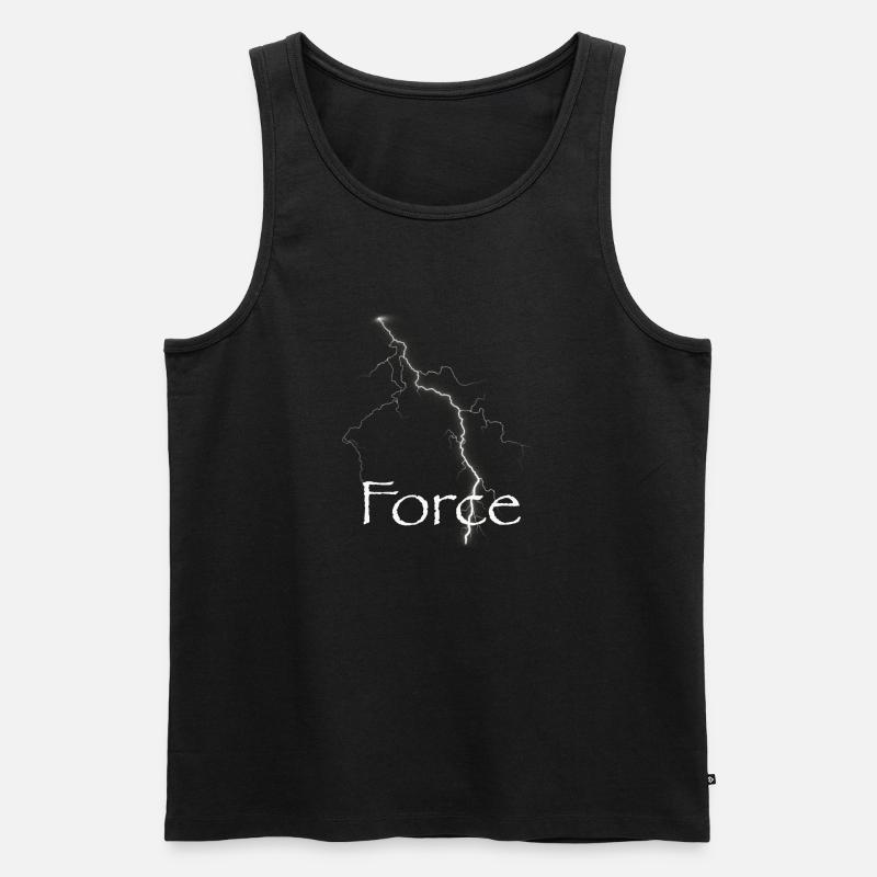 Naturgewalt - Blitz - Männer Premium Bio Tank Top - Schwarz