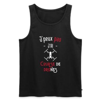 j'peux pas j'ai course de drones - Débardeur bio Premium Homme - noir - Devant - Michal (187cm)