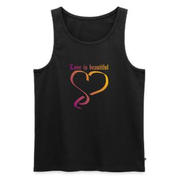 love is beautiful - Männer Premium Bio Tank Top - Schwarz - Vorne - AI Model Male 178 light (178cm)