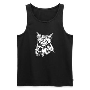 Maine Coon Katze Katzen Rassekatze Wilsigns - Männer Premium Bio Tank Top - Schwarz - Vorne - AI Model Male 178 light (178cm)