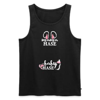 Maman Lapin Bébé Lapin Naissance Grossesse Devenir - Débardeur bio Premium Homme - noir - Devant - AI Model Male 178 light (178cm)