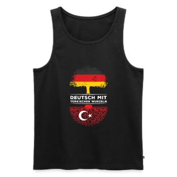 Deutsch mit Türkischen Wurzeln Abstammung - Männer Premium Bio Tank Top - Schwarz - Vorne - AI Model Male 178 light (178cm)