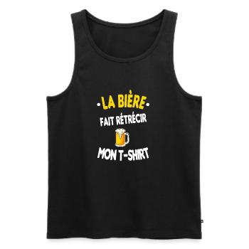 La bière fait rétrécir mon t-shirt humour - Débardeur bio Premium Homme - noir - Devant - Michal (187cm)