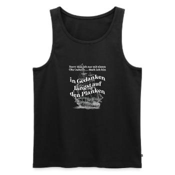 In Gedanken längst auf den Planken Segelschiff - Männer Premium Bio Tank Top - Schwarz - Vorne - AI Model Male 178 light (178cm)