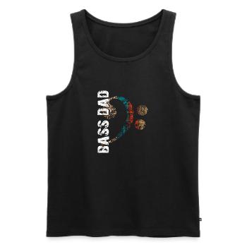 Bassdad, mon père joue de la basse, est bassiste - Débardeur bio Premium Homme - noir - Devant - Michal (187cm)