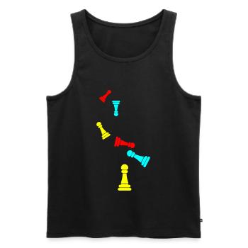 Läufer Bauer Schachfigur - Männer Premium Bio Tank Top - Schwarz - Vorne - Michal (187cm)