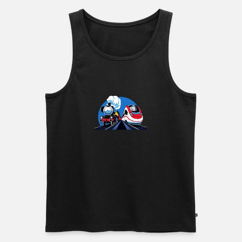 TRAIN ZUG - Männer Premium Bio Tank Top - Schwarz