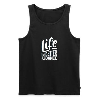 Life is better when you dance - Männer Premium Bio Tank Top - Schwarz - Vorne - AI Model Male 178 light (178cm)