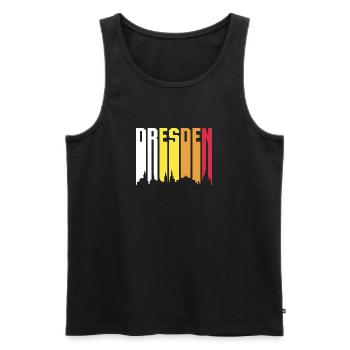 Retro Dresden Skyline Geschenk - Männer Premium Bio Tank Top - Schwarz - Vorne - AI Model Male 178 light (178cm)