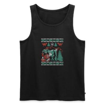 Dinosaur Christmas Meat Eating Dino Gift - Men's Premium Organic Tank Top - black - Front - Michal (187cm)