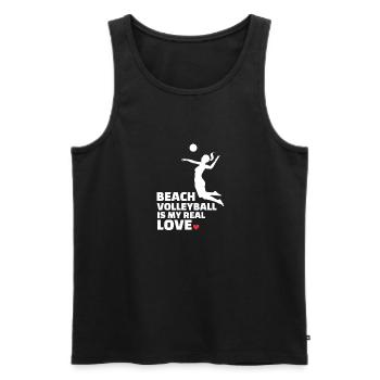J’adore le beach-volley Plage élégante - Débardeur bio Premium Homme - noir - Devant - AI Model Male 178 light (178cm)