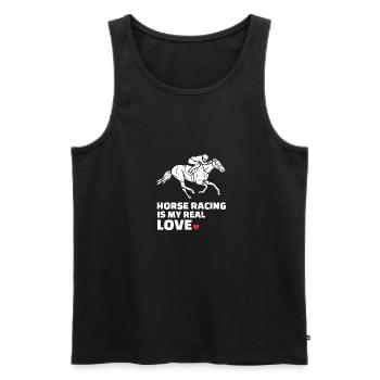 Ich Liebe Pferderennen - Männer Premium Bio Tank Top - Schwarz - Vorne - AI Model Male 178 light (178cm)