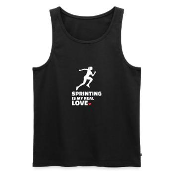 Ich Liebe Es Zu Sprinten - Männer Premium Bio Tank Top - Schwarz - Vorne - AI Model Male 178 light (178cm)