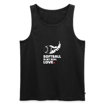 Ich Liebe Softball - Männer Premium Bio Tank Top - Schwarz - Vorne - Michal (187cm)