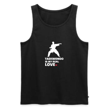 J’adore le Taekwondo - Débardeur bio Premium Homme - noir - Devant - Michal (187cm)