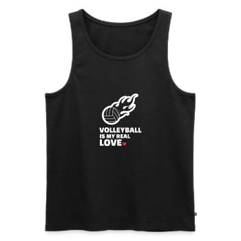 J’adore le volleyball - Débardeur bio Premium Homme - noir - Devant - Michal (187cm)