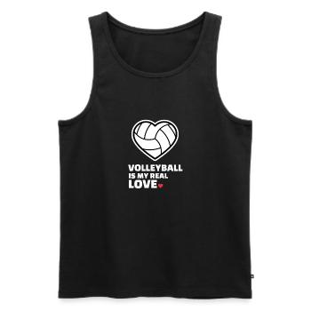 J’adore le volleyball - Débardeur bio Premium Homme - noir - Devant - Michal (187cm)