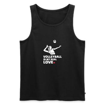 J’adore le volleyball - Débardeur bio Premium Homme - noir - Devant - Michal (187cm)