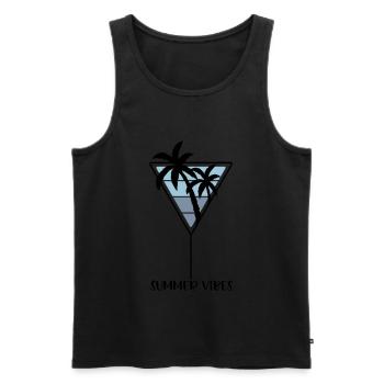 summer vibes - Männer Premium Bio Tank Top - Schwarz - Vorne - AI Model Male 178 light (178cm)