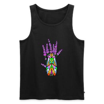 Provence in Farbe - Männer Premium Bio Tank Top - Schwarz - Vorne - AI Model Male 178 light (178cm)