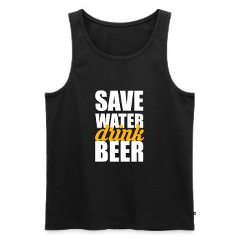 Save water drink beer - Männer Premium Bio Tank Top - Schwarz - Vorne - AI Model Male 178 light (178cm)