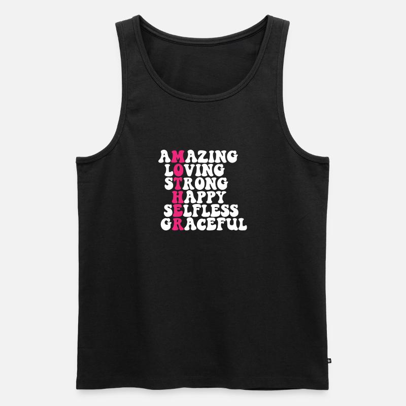 Beste Mutter Mama Eltern Geburt - Männer Premium Bio Tank Top - Schwarz