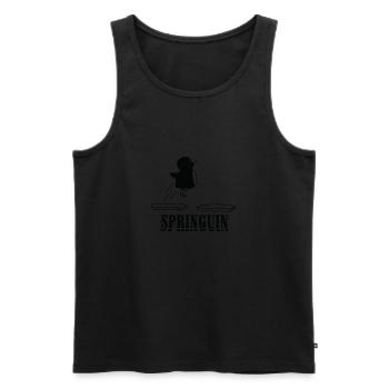 Springuin! Pinguine springen! - Tierliebhaber Zoo - Männer Premium Bio Tank Top - Schwarz - Vorne - AI Model Male 178 light (178cm)