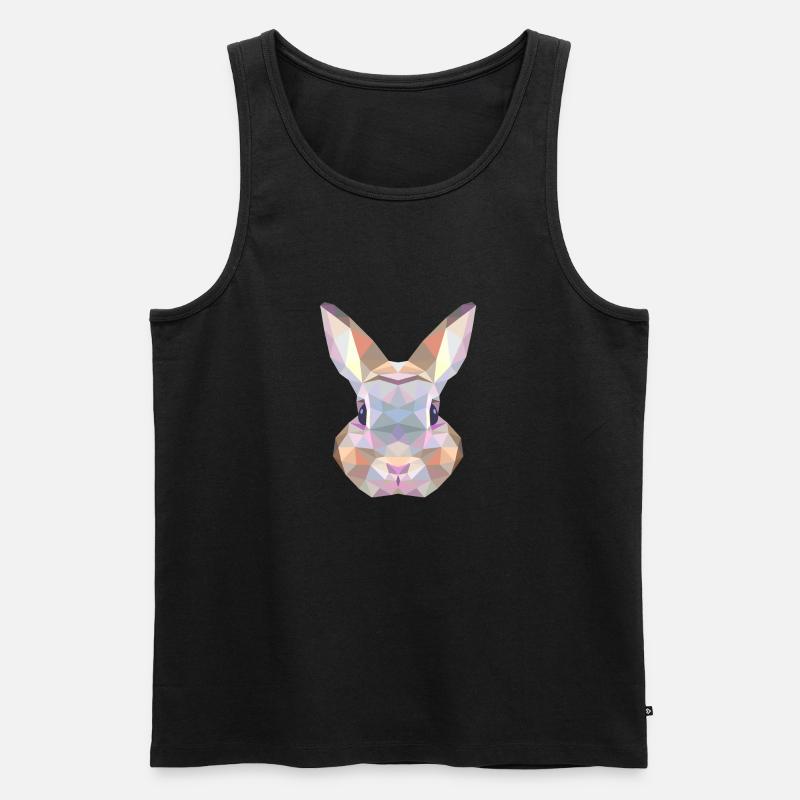 Hase Polygon - Männer Premium Bio Tank Top - Schwarz