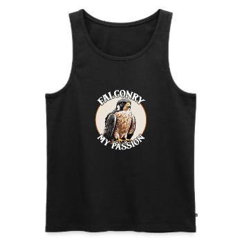 Peregrine Falconry for Falconers Falcon Friends - Men's Premium Organic Tank Top - black - Front - AI Model Male 178 light (178cm)