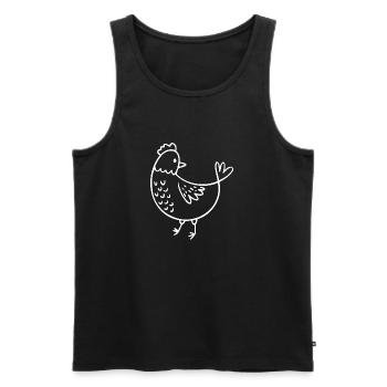 Huhn Skizze - Männer Premium Bio Tank Top - Schwarz - Vorne - Michal (187cm)