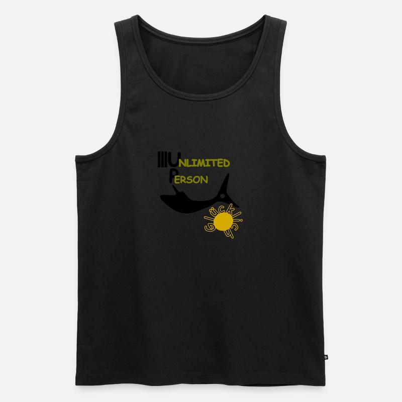 Glücklich - Männer Premium Bio Tank Top - Schwarz