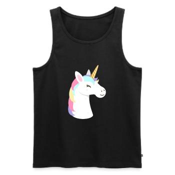 Cute Unicorn Portrait Face - Men's Premium Organic Tank Top - black - Front - AI Model Male 178 light (178cm)