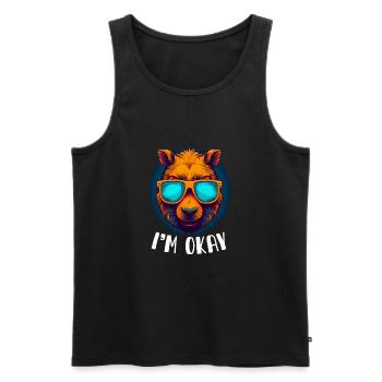 Capybara Lustig Nagetier Wasserschwein - Männer Premium Bio Tank Top - Schwarz - Vorne - Michal (187cm)