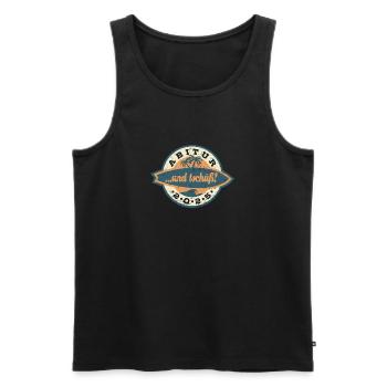 Abitur 2025 ...und tschüß! - Abi - Spruch - Männer Premium Bio Tank Top - Schwarz - Vorne - Michal (187cm)