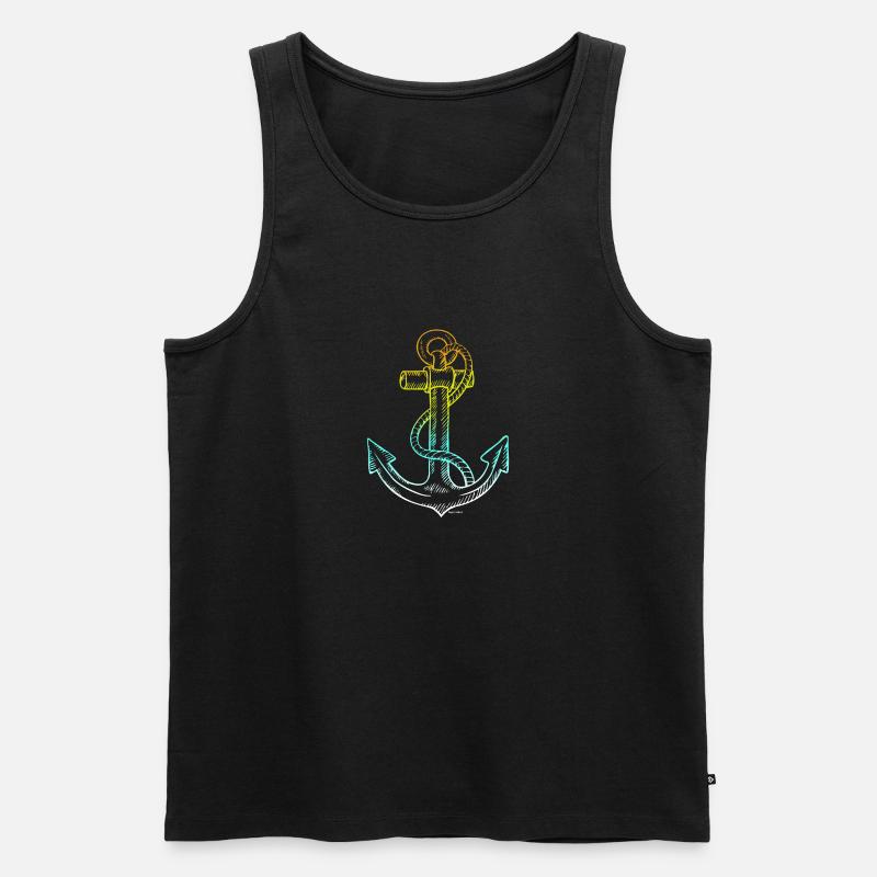 Anker - Männer Premium Bio Tank Top - Schwarz