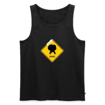 Wildwechsel "Weihnachtsmann mit Sack" / Schnee - Männer Premium Bio Tank Top - Schwarz - Vorne - AI Model Male 178 light (178cm)