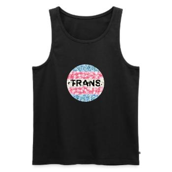 Floral Trans - Men's Premium Organic Tank Top - black - Front - AI Model Male 178 light (178cm)