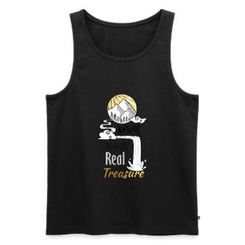 nature's treasure - Men's Premium Organic Tank Top - black - Front - AI Model Male 178 light (178cm)