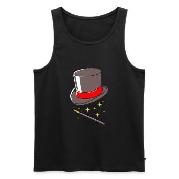 wizard magic magician - Men's Premium Organic Tank Top - black - Front - AI Model Male 178 light (178cm)