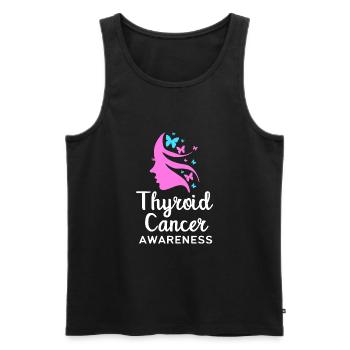 Thyroid cancer Thyroid cancer - Men's Premium Organic Tank Top - black - Front - AI Model Male 178 light (178cm)