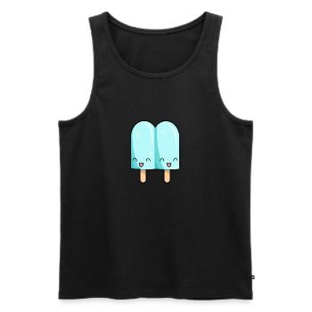 Kawaii light blue popsicle - Men's Premium Organic Tank Top - black - Front - AI Model Male 178 light (178cm)