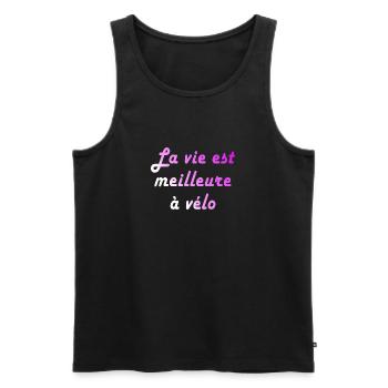 velo cycliste a vélo - Débardeur bio Premium Homme - noir - Devant - Michal (187cm)