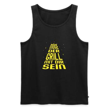 Grillen Grill Griller lustig BBQ Männer Vatertag - Männer Premium Bio Tank Top - Schwarz - Vorne - Michal (187cm)