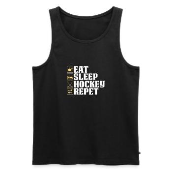 Eishockey Verein Team Sport Geschenk - Männer Premium Bio Tank Top - Schwarz - Vorne - Michal (187cm)