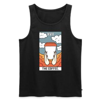 The Coffee Barista - Männer Premium Bio Tank Top - Schwarz - Vorne - AI Model Male 178 light (178cm)