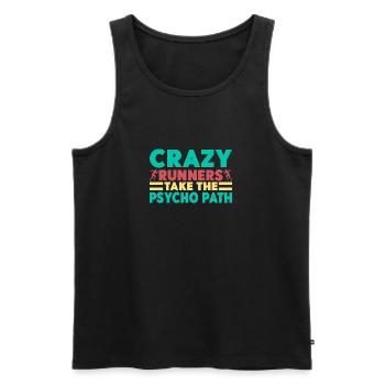 Running Crazy Runners Marathon Runner - Männer Premium Bio Tank Top - Schwarz - Vorne - AI Model Male 178 light (178cm)