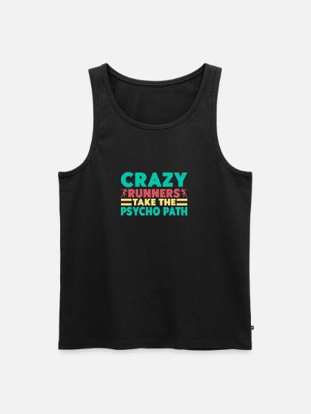 Running Crazy Runners Marathon Runner - Men's Premium Organic Tank Top - black