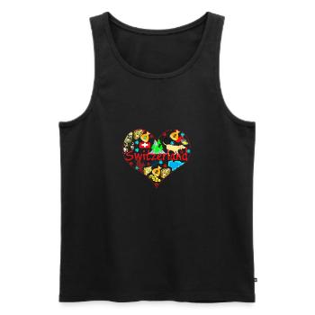 MY SWITZERLAND! Schweiz Geschenkidee - Männer Premium Bio Tank Top - Schwarz - Vorne - Michal (187cm)